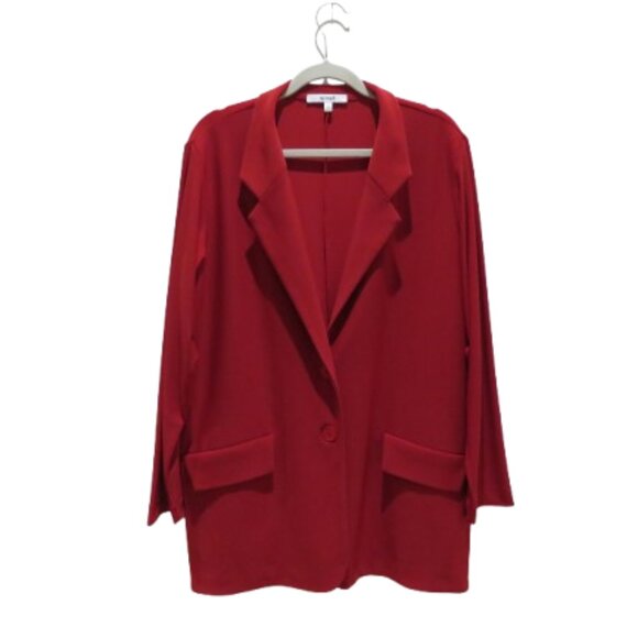 SYMPLI The Blazer in Red Stretch Jersey Lagenlook Comfort Travel Size US 12 NWT - Picture 1 of 13